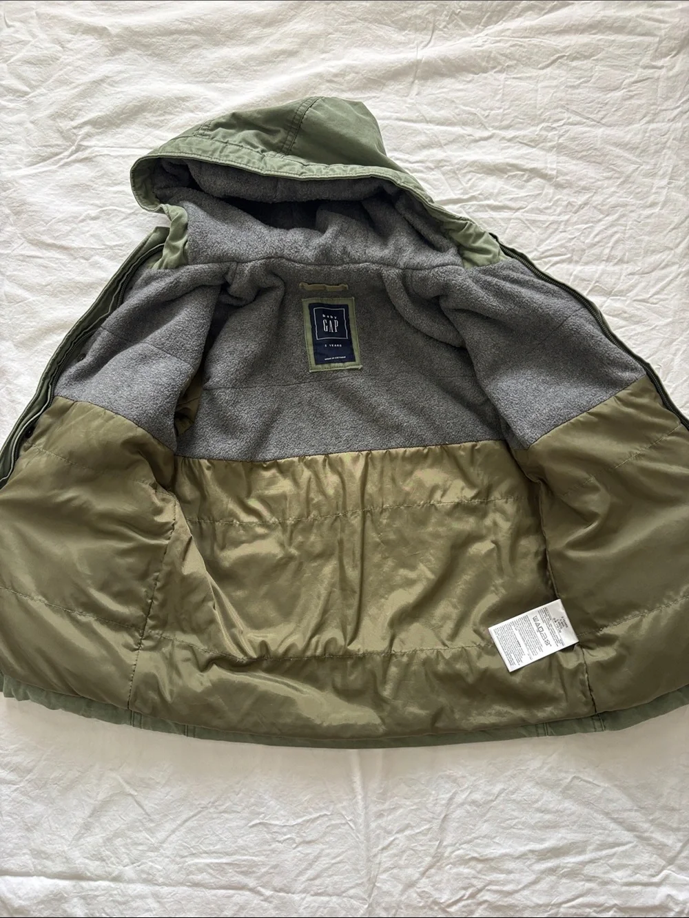 Baby GAP Olive Green Hooded Kids Field Jacket